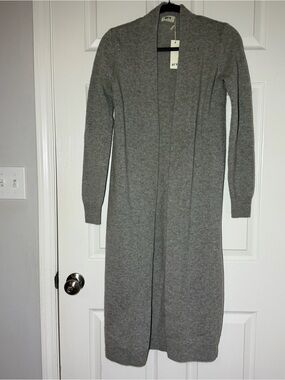 NWT Wool Long Open-Front Knit Cardigan
